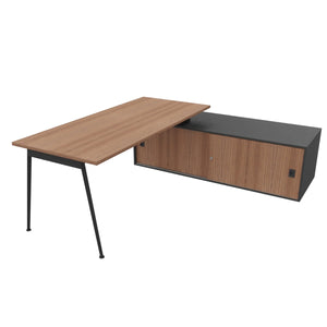 Symphony 180 Corner Desk American Walnut & Anthracite