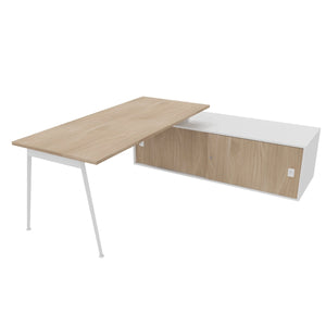 Symphony 180 Corner Desk Elm & White
