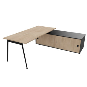 Symphony 180 Corner Desk Elm & Anthracite