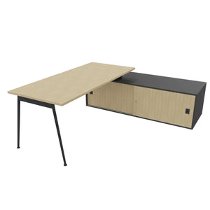 Symphony 180 Corner Desk Oak & Anthracite