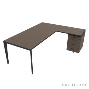 Auren 200 Corner Desk Right Hand Eucalyptus & Grey