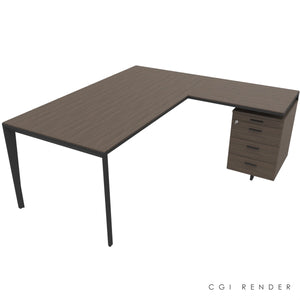 Auren 180 Corner Desk Right Hand Eucalyptus & Grey