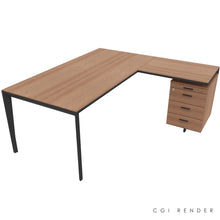 Load image into Gallery viewer, Auren 180 Corner Desk Right Hand American Walnut &amp; Grey
