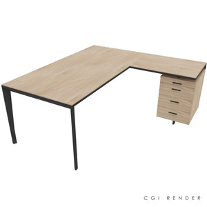 Auren 180 Corner Desk Right Hand Elm & Grey