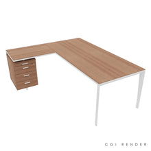 Load image into Gallery viewer, Auren 200 Corner Desk Left Hand American Walnut &amp; White
