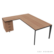 Load image into Gallery viewer, Auren 200 Corner Desk Left Hand American Walnut &amp; Grey
