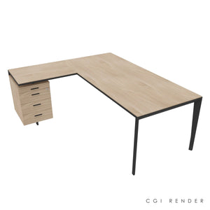 Auren 200 Corner Desk Left Hand Elm & Grey