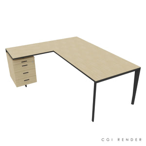 Auren 200 Corner Desk Left Hand Oak & Grey