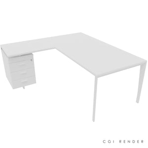 Auren 180 Corner Desk Left Hand White