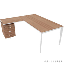 Load image into Gallery viewer, Auren 180 Corner Desk Left Hand American Walnut &amp; White
