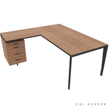 Load image into Gallery viewer, Auren 180 Corner Desk Left Hand American Walnut &amp; Grey
