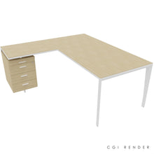 Load image into Gallery viewer, Auren 180 Corner Desk Left Hand Oak &amp; White
