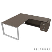 Load image into Gallery viewer, Bossi Corner Desk 190 Right Hand Eucalyptus &amp; Chrome
