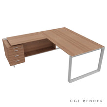 Load image into Gallery viewer, Bossi Corner Desk 190 Left Hand American Walnut &amp; Chrome
