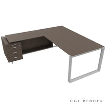 Load image into Gallery viewer, Bossi Corner Desk 210 Left Hand Eucalyptus &amp; Chrome
