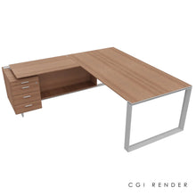 Load image into Gallery viewer, Bossi Corner Desk 210 Left Hand American Walnut &amp; Chrome
