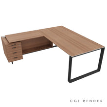 Load image into Gallery viewer, Bossi Corner Desk 210 Left Hand American Walnut &amp; Shadow Grey
