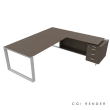 Load image into Gallery viewer, Bossi Corner Desk 230 Right Hand Eucalyptus &amp; Chrome

