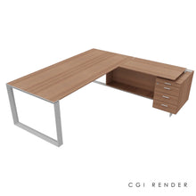 Load image into Gallery viewer, Bossi Corner Desk 230 Right Hand American Walnut &amp; Chrome
