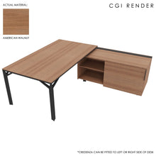 Load image into Gallery viewer, Maya 189cm Corner Desk American Walnut with Shadow Grey Legs
