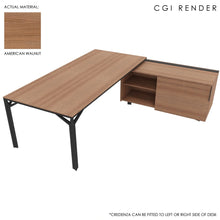 Load image into Gallery viewer, Maya 229cm Corner Desk American Walnut with Shadow Grey Legs
