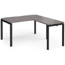 Load image into Gallery viewer, Adaptive Grey Oak L Shaped Desk Black Legs 
