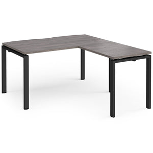 Adaptive Grey Oak L Shaped Desk Black Legs 