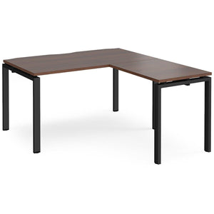 Adaptive Walnut L Shaped Desk Black Legs