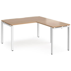 Adaptive Beech L Shaped Desk White Legs