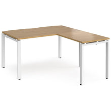 Load image into Gallery viewer, Adaptive Oak L Shaped Desk White Legs
