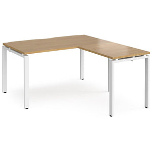 Adaptive Oak L Shaped Desk White Legs