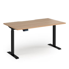 Load image into Gallery viewer, Alta Electric Height Adjustable Desk in Beech Finish with Black Legs
