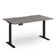 Load image into Gallery viewer, Alta Electric Height Adjustable Desk in Grey Oak Finish with Black Legs
