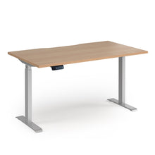 Load image into Gallery viewer, Alta Electric Height Adjustable Desk in Beech Finish with Silver Legs
