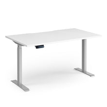 Load image into Gallery viewer, Alta Electric Height Adjustable Desk in White Finish with Silver Legs
