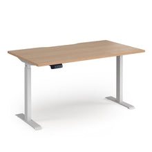 Load image into Gallery viewer, Alta Electric Height Adjustable Desk in Beech Finish with White Legs
