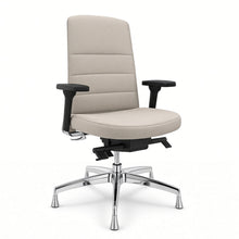 Load image into Gallery viewer, Alto swivel office chair without wheels in sand beige fabric with chrome 5 star base, 3d armrests and fixed feet
