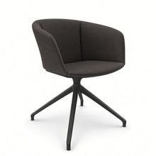 Load image into Gallery viewer, Rune Desk Chair (No Wheels), Anthracite Base with Espresso Dark Brown Fabric
