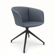 Load image into Gallery viewer, Rune Desk Chair (No Wheels), Anthracite Base with Blue Genuine Leather 
