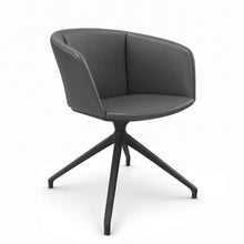 Load image into Gallery viewer, Rune Desk Chair (No Wheels), Anthracite Base with Anthracite Dark Grey Genuine Leather 
