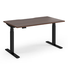 Load image into Gallery viewer, Spire Height Adjustable Desk in Walnut Finish with Black Legs
