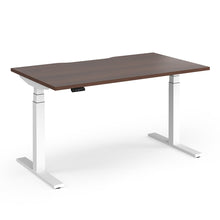 Load image into Gallery viewer, Spire Height Adjustable Desk in Walnut Finish with White Legs
