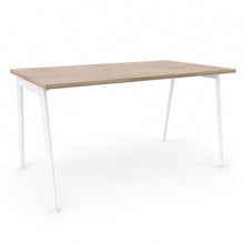 Load image into Gallery viewer, Symphony Office Desk in Elm Finish with White Metal Legs
