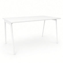 Load image into Gallery viewer, Symphony Office Desk in White Finish with White Metal Legs
