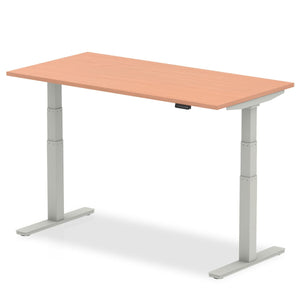 Silver and Beech Sit Stand Desk