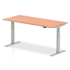 Silver and Beech Stand Sit Desk