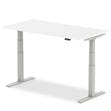 Load image into Gallery viewer, Silver and White Sit Stand Desk
