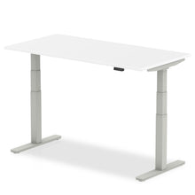 Load image into Gallery viewer, Silver and White Sitting to Standing Desk
