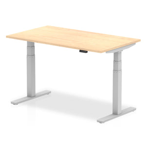 Silver and Maple Sit Stand Desk