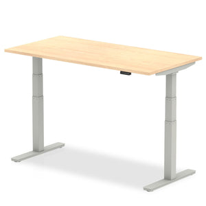 Silver and Maple Stand Sit Desk
